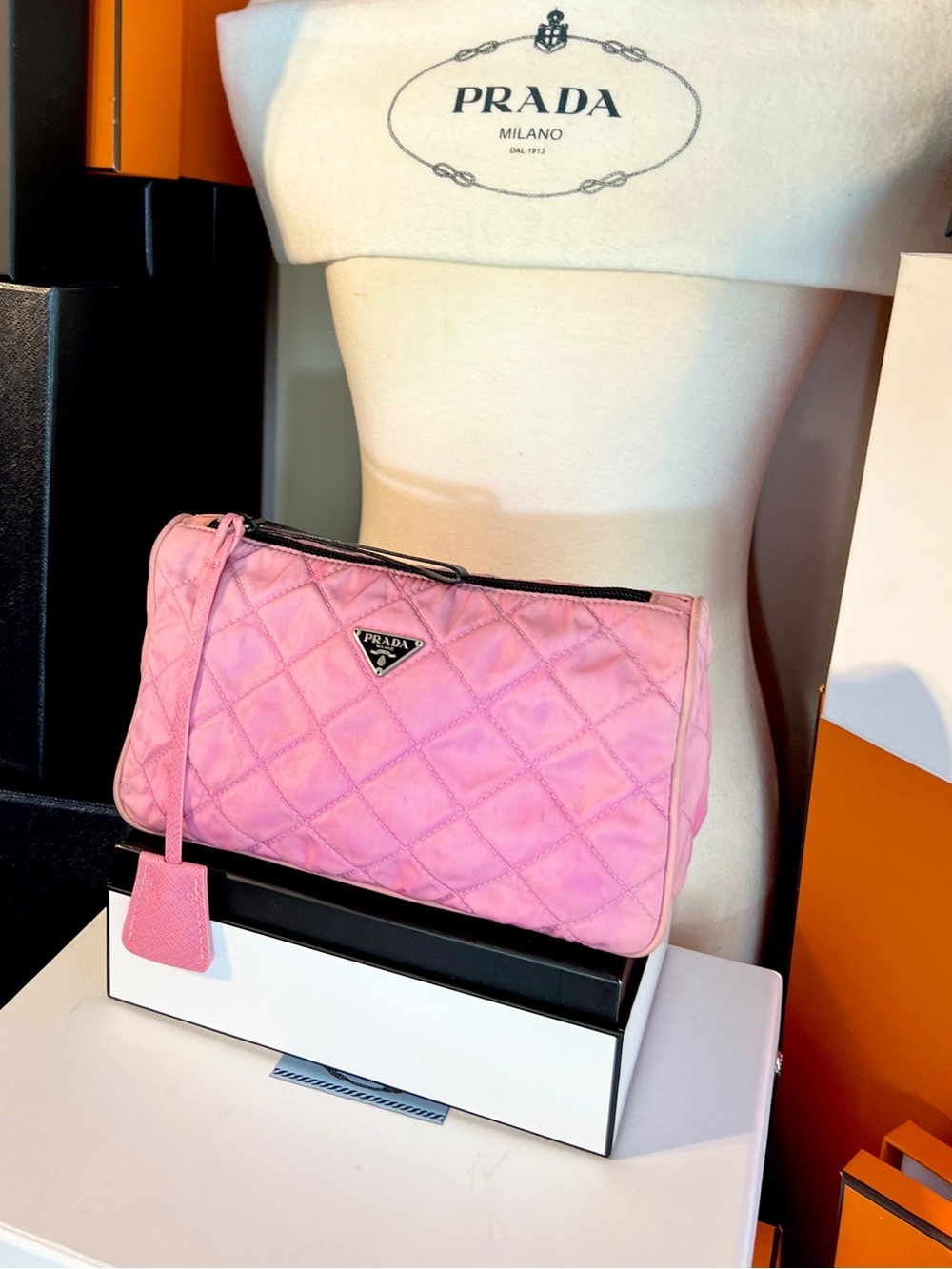 Prada Pink Quilted Nylon wristlet bag! 🌟Offers always welcome!